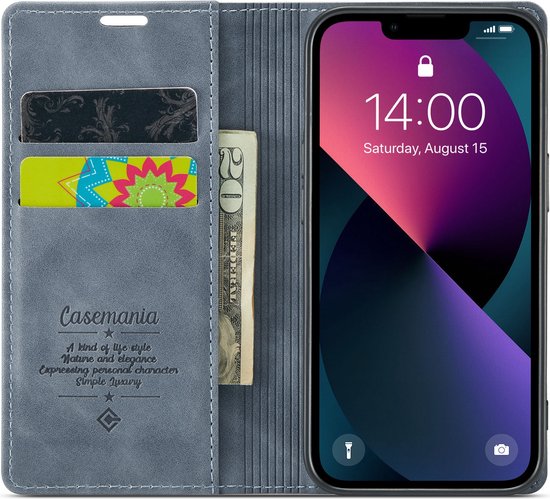 Apple iPhone 13 Mini Hoesje - Shadow Gray - Dunne Bookcase