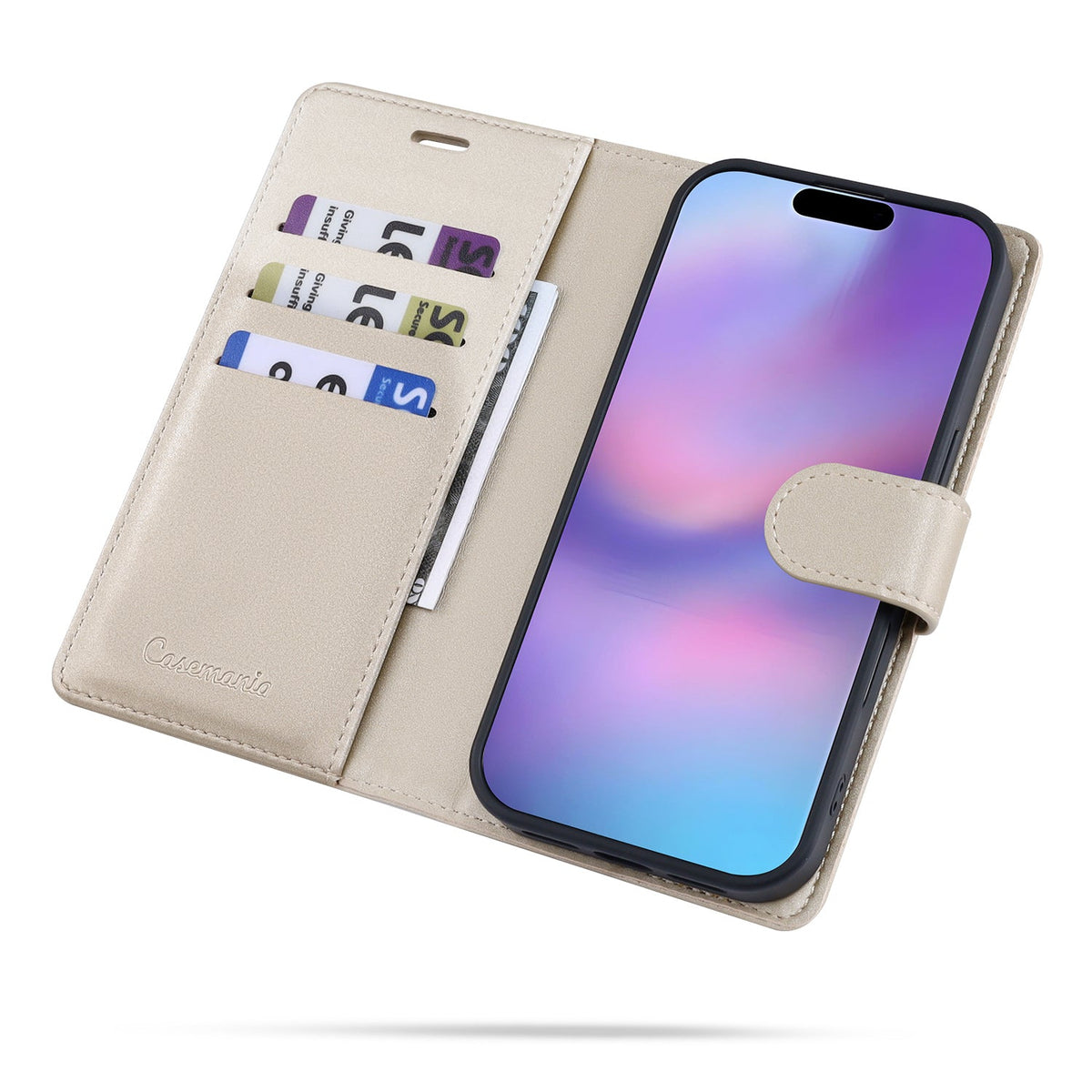 Apple iPhone 17 Pro Hoesje - Gold - 2 in 1 Velvet Bookcase