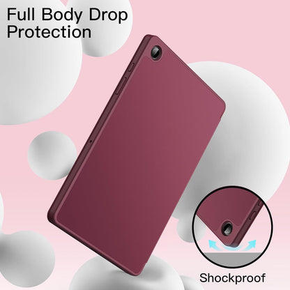 Samsung Galaxy Tab A11 Plus Tablethoes - Wijn Rood - Smart Cover