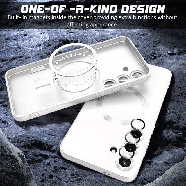 Samsung Galaxy S25 Plus Hoesje - Zilver - Matte Siliconen MagSafe Back Cover