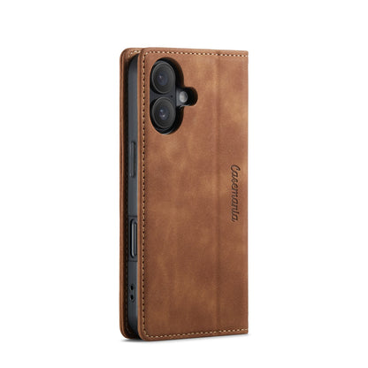 Apple iPhone 16 Hülle - Sienna Brown - Schlanke Klapphülle mit Kartenfach