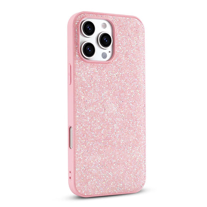 Apple iPhone 16 Pro Max Hoesje - Roze - Diamant Glitter Back Cover