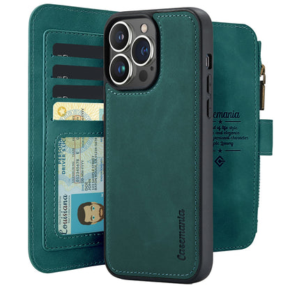 Apple iPhone 15 Pro Max Hoesje - Emerald Green - 2 in 1 Bookcase met Rits