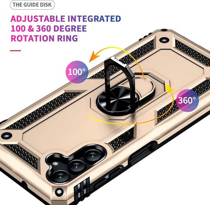 Samsung Galaxy A04s Hoesje - Goud - Armor Kickstand Back Cover