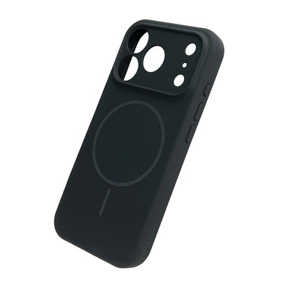 Apple iPhone 17 Pro Hoesje - Zwart - Magnetische Liquid Siliconen MagSafe Back Cover met Camerabescherming