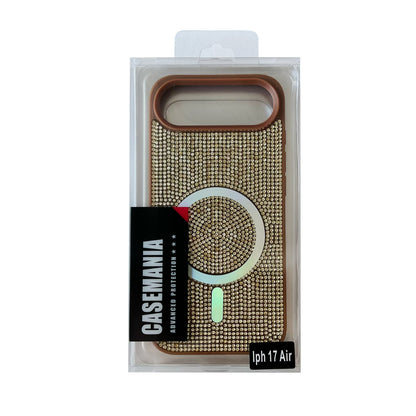 Apple iPhone Air Hoesje - Bruin - Diamant Glitter MagSafe Back Cover