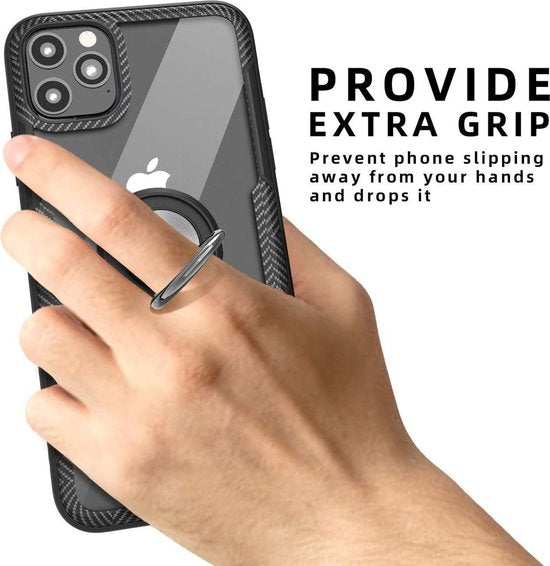 Apple iPhone 11 Pro Hülle - Schwarz - Ständer Ring Backcover