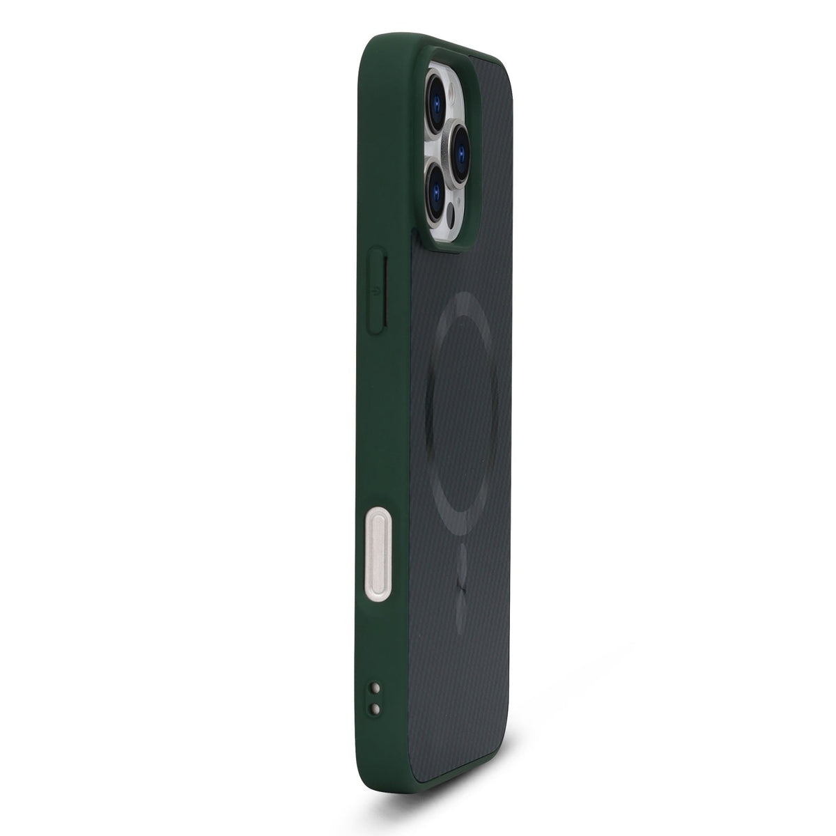 Apple iPhone 15 Pro Max Hoesje - Groen - Carbon MagSafe Back Cover