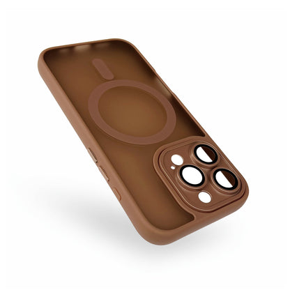 Apple iPhone 16 Pro Case - Brown - Matte Armour MagSafe Back Cover with Camera Protection