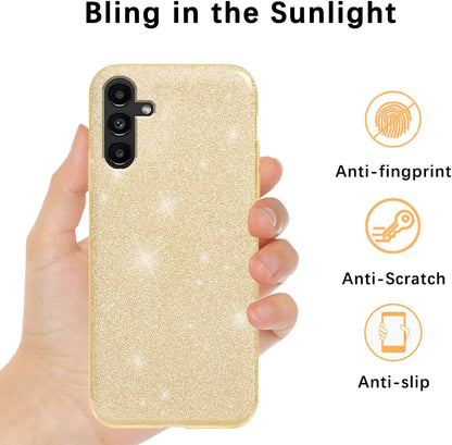 Samsung Galaxy A05S Hoesje - Goud - Glitter Back Cover