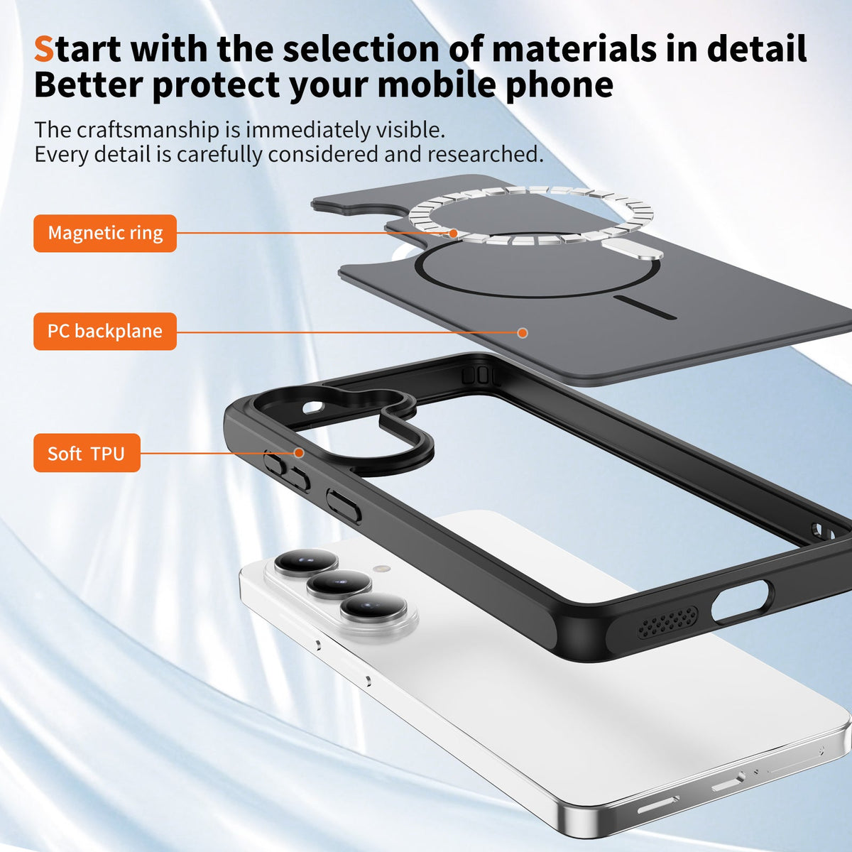 Samsung Galaxy A57 Hoesje - Zwart - Minimalistische Matte Siliconen MagSafe Back Cover
