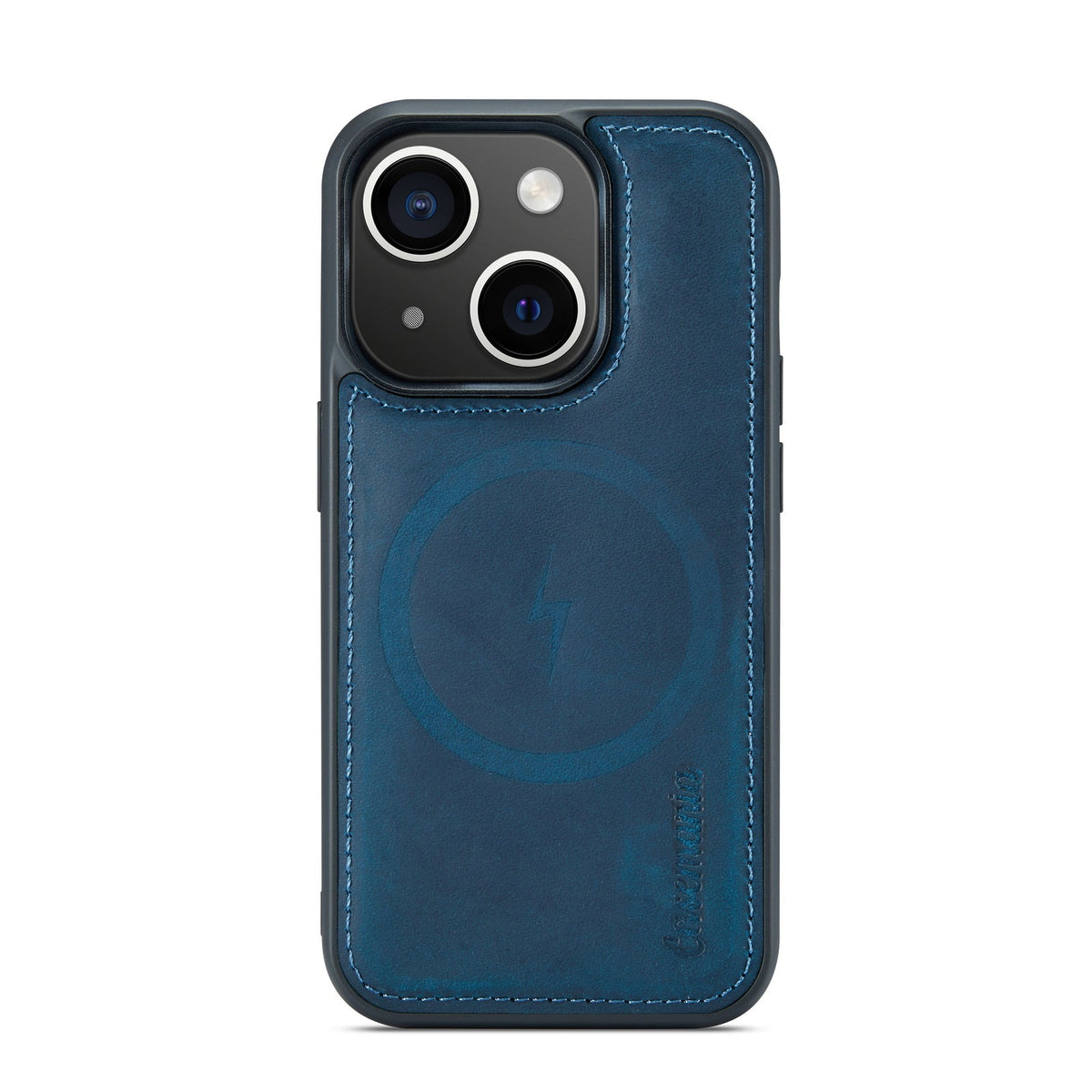 Apple iPhone 15 Plus Hülle - Navy Blue - Echtleder-2-in-1-MagSafe-Klapphülle mit Kartenfach