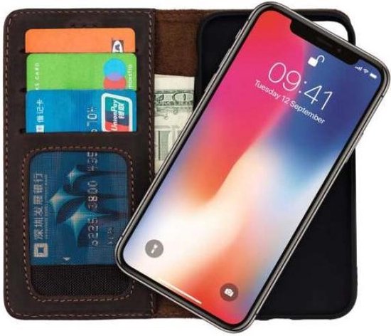 Apple iPhone 11 Pro Max Case - Dark Brown - Genuine Leather Wallet Case