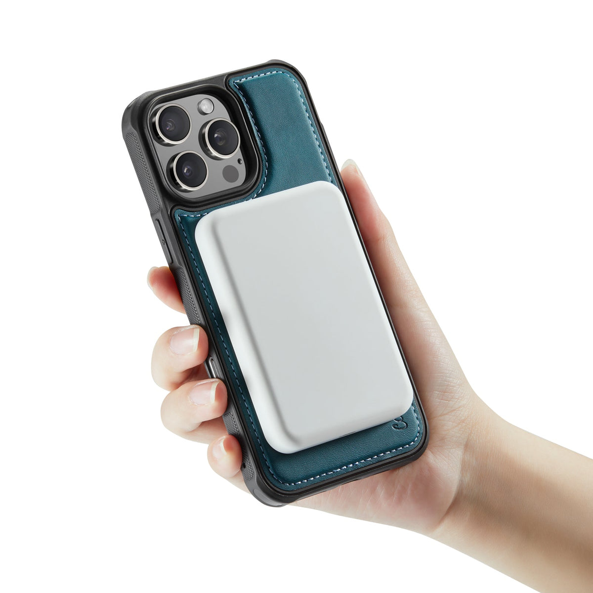 Apple iPhone 16 Pro Case - Emerald Green - Faux Leather MagSafe Back Cover