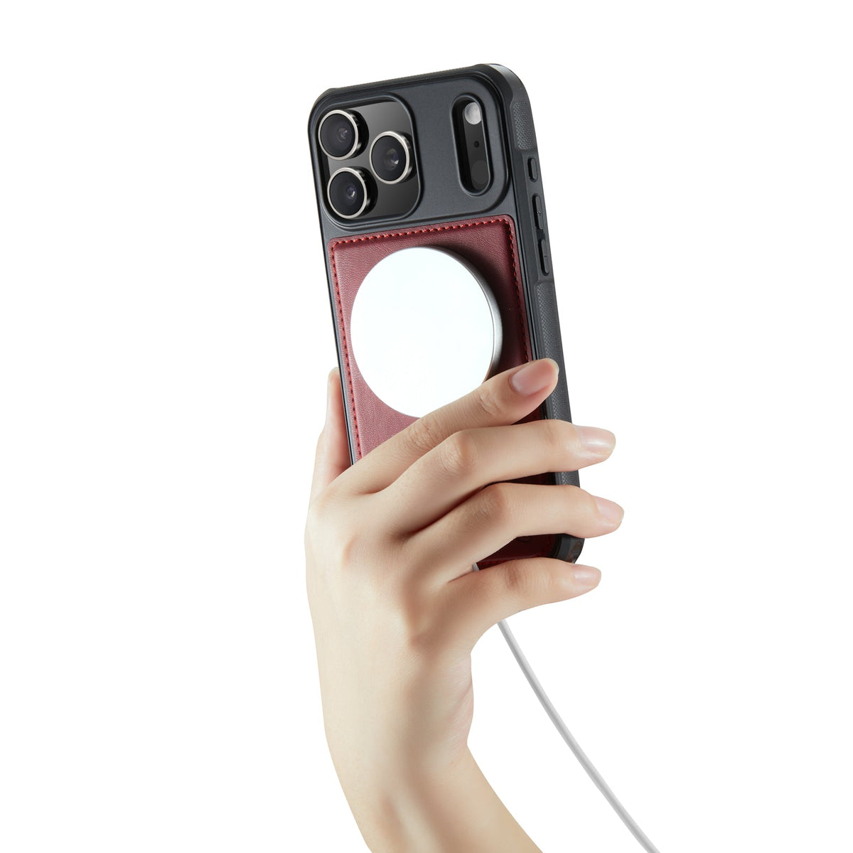 Apple iPhone 18 Pro Hoesje - Burgundy Red - Luxe 2 in 1 MagSafe Bookcase