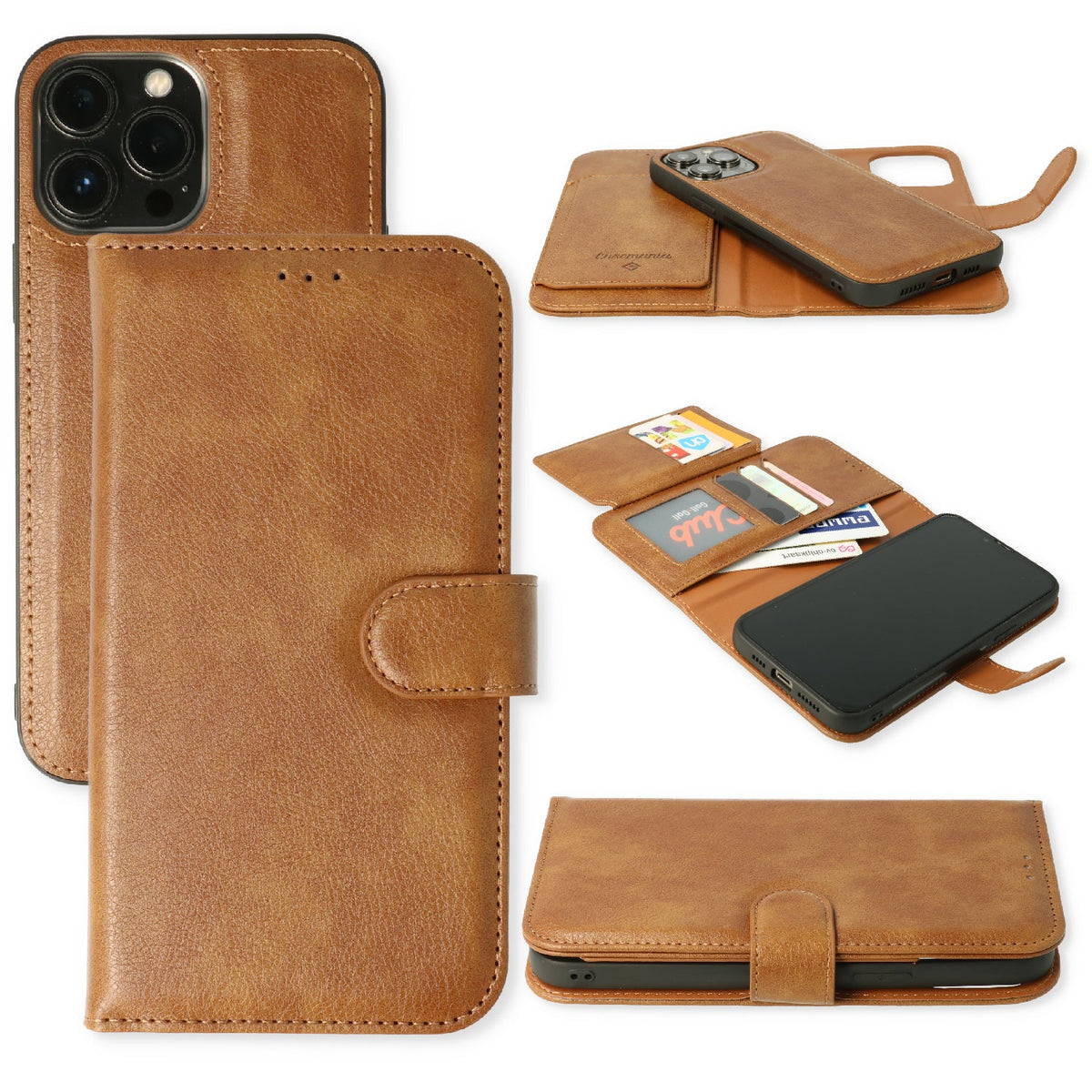Apple iPhone 13 Pro Max Hoesje - Bruin - 2 in 1 Bookcase met 10 Kaart Vakken