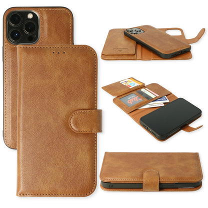 Apple iPhone 12 Case - Brown - 2-in-1 Wallet Case with 10 Card Slots
