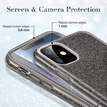 Apple iPhone 12 Mini Hülle - Schwarz - Glitter Back Cover