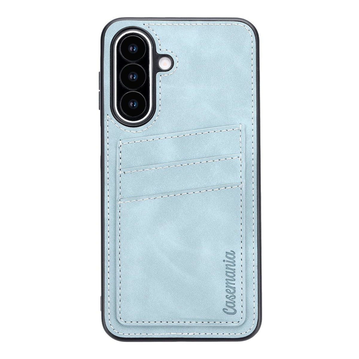 Samsung Galaxy A27 Case - Aqua Blue - Faux Leather Back Cover with Card Holder