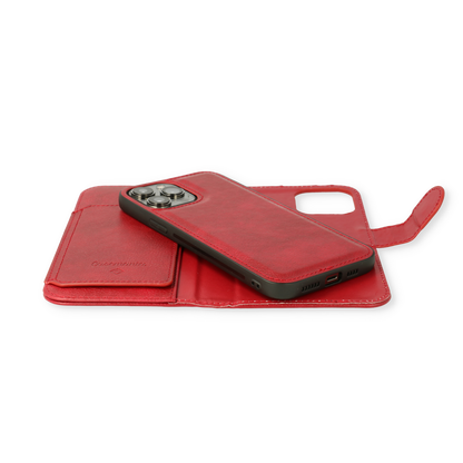 Apple iPhone 13 Pro Case - Red - 2-in-1 Wallet Case with 10 Card Slots