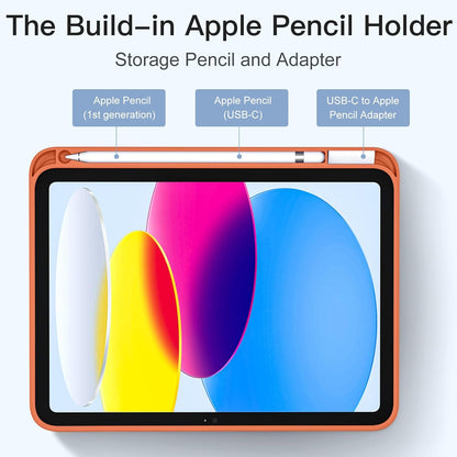 iPad A16 Tablet Case - Orange - Pen Slot Smart Cover