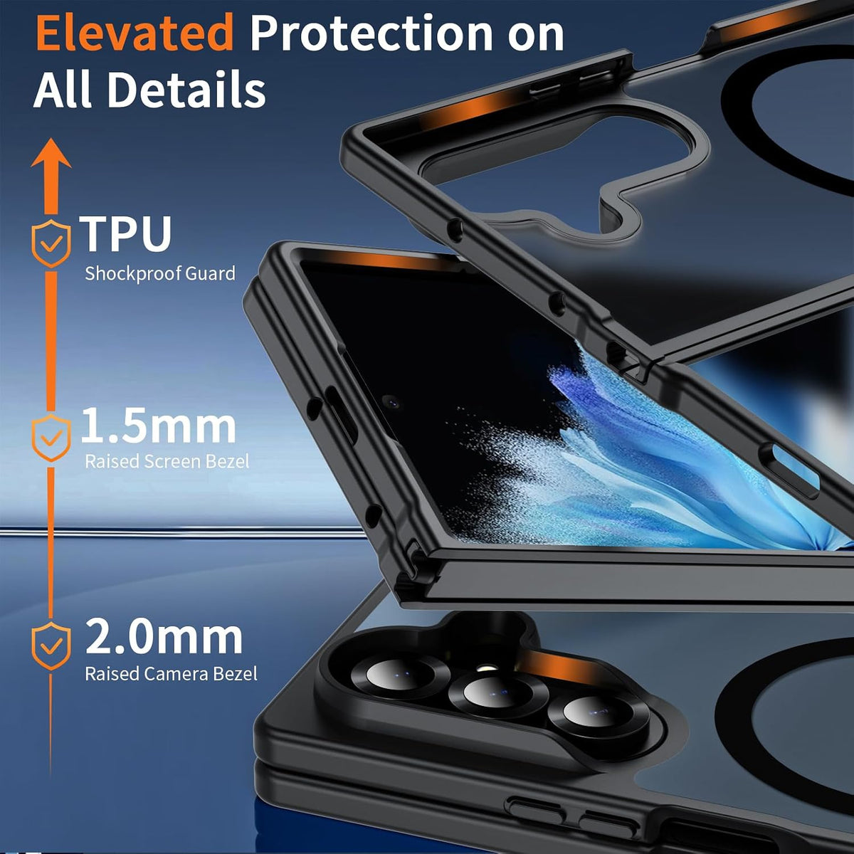 Samsung Galaxy Z Fold8 Ultra Hülle - Schwarz - Mattes Armor-MagSafe-Backcover