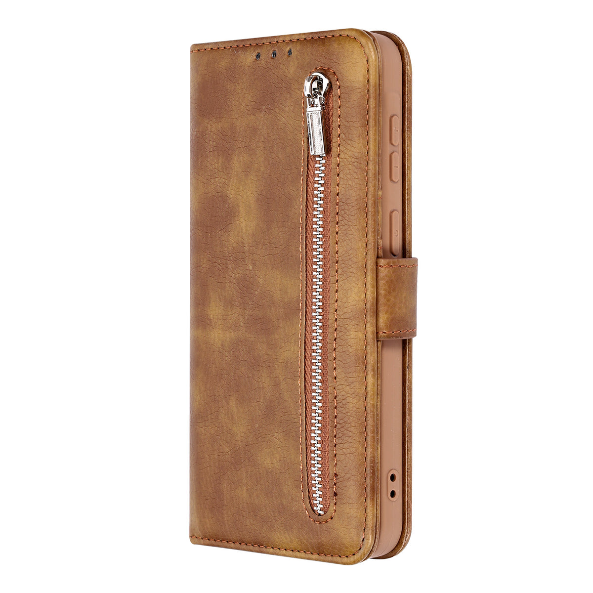 Samsung Galaxy A27 Hoesje - Bruin - Luxe Bookcase met Rits