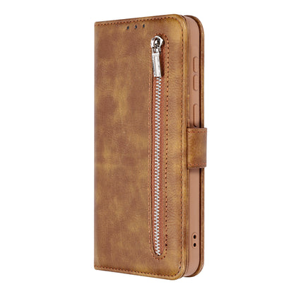 Samsung Galaxy A27 Hoesje - Bruin - Luxe Bookcase met Rits