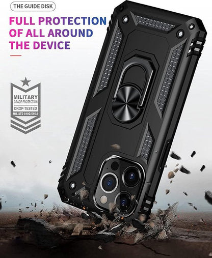 Apple iPhone 13 Pro Hoesje - Zwart - Armor Kickstand Back Cover