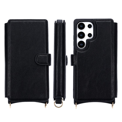 Samsung Galaxy S25 Ultra Hoesje - Zwart - 'Amsterdam' Magnetische Wallet Case met Pasjeshouders en