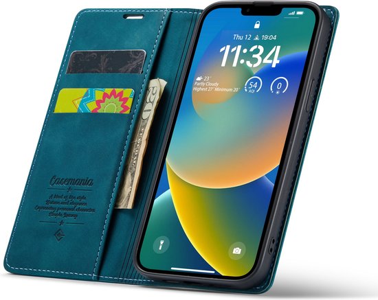 Apple iPhone 14 Plus Hoesje - Emerald Green - Dunne Bookcase