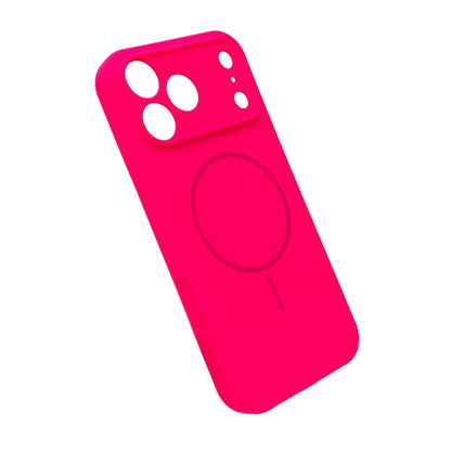 Apple iPhone 17 Pro Max Hoesje - Neon Roze - Liquid Siliconen MagSafe Back Cover