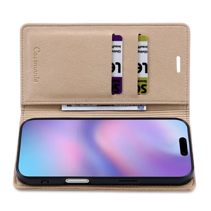Apple iPhone 16 Hoesje - Soft Beige - Dunne Leather-look Back Cover