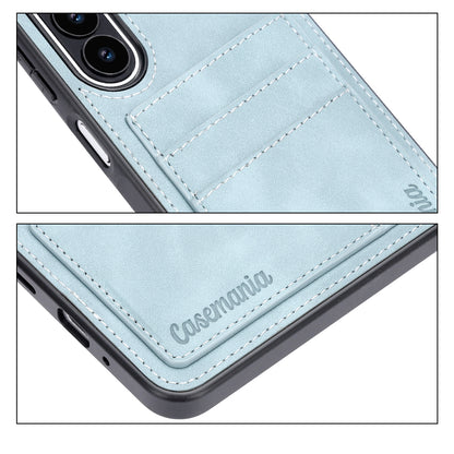 Samsung Galaxy S26 FE Hoesje - Aqua Blue - Kunstleren Back Cover met Pasjeshouder