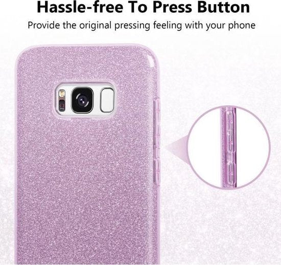 Samsung Galaxy S8 Hoesje - Paars - Glitter Back Cover