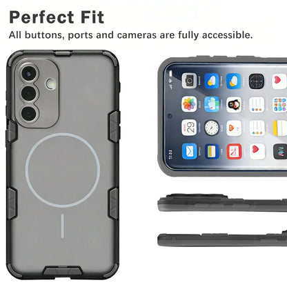 Samsung Galaxy A37 Hoesje - Transparant | Grijs - Frosted Matte Hardcase MagSafe Back Cover