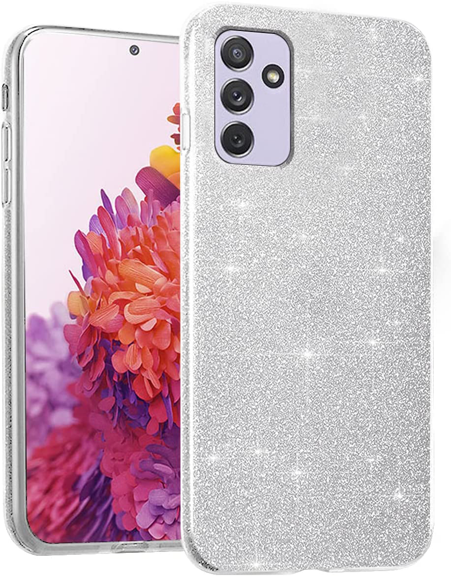 Samsung Galaxy A35 5G Hoesje - Zilver - Glitter Back Cover