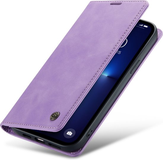Apple iPhone 13 Pro Hoesje - Bright Lila - Dunne Bookcase