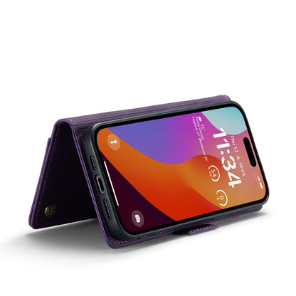 Apple iPhone 15 Pro Hoesje - Dark Purple - Portemonnee MagSafe Bookcase