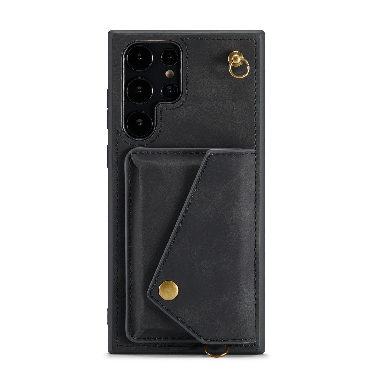 Samsung Galaxy S22 Ultra Case - Charcoal Gray - Luxury Back Cover with Phone Strap