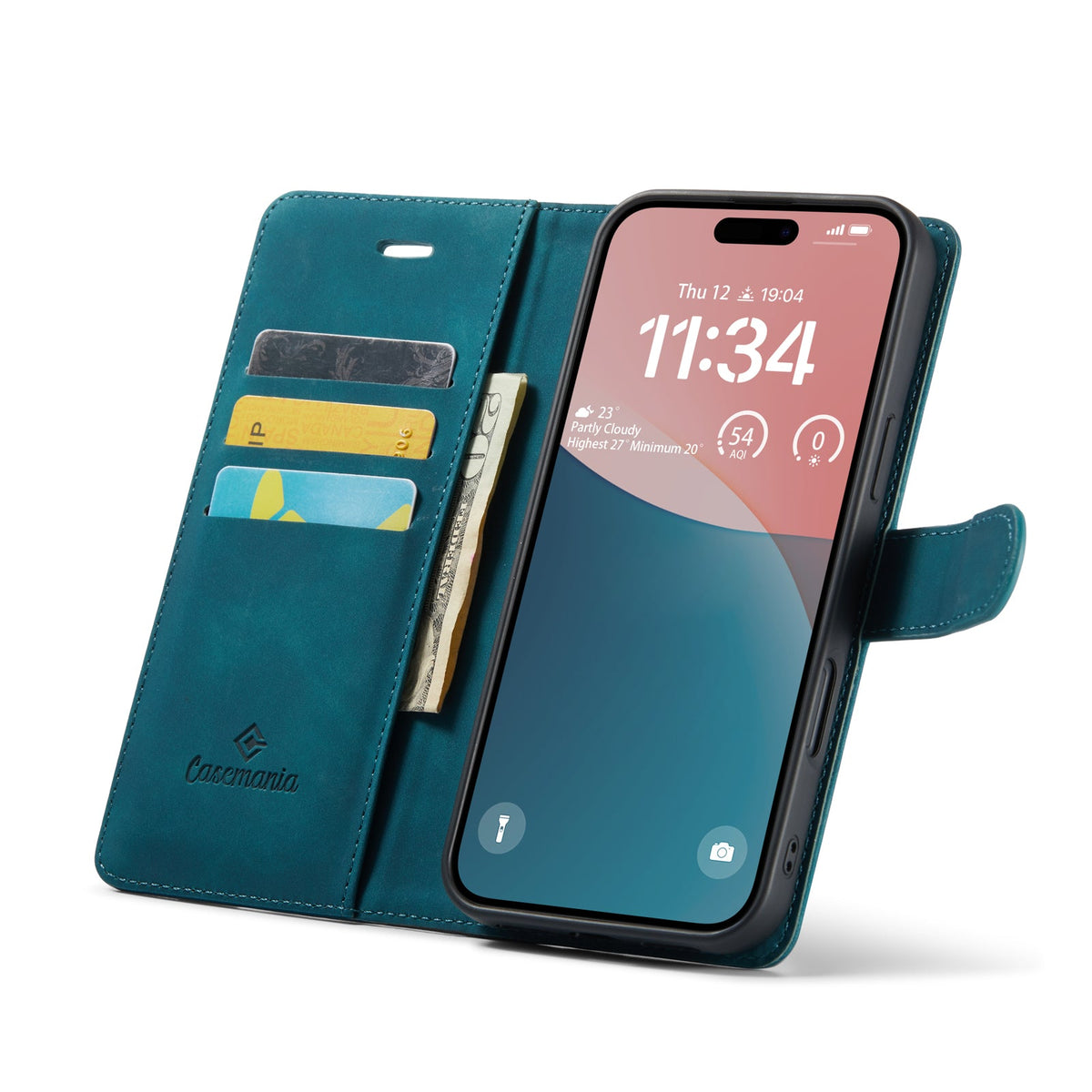 Apple iPhone 16 Plus Hülle - Emerald Green - 2-in-1 Klapphülle mit Kartenfach