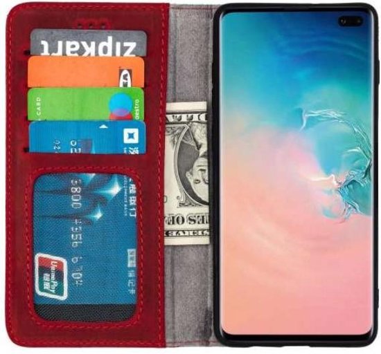 Samsung Galaxy S20 Ultra Hoesje - Rood - Echt Leren Bookcase