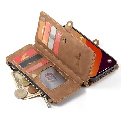 Apple iPhone 15 Pro Max Hoesje - Sienna Brown - Luxe MagSafe Bookcase met Rits en Telefoonkoord
