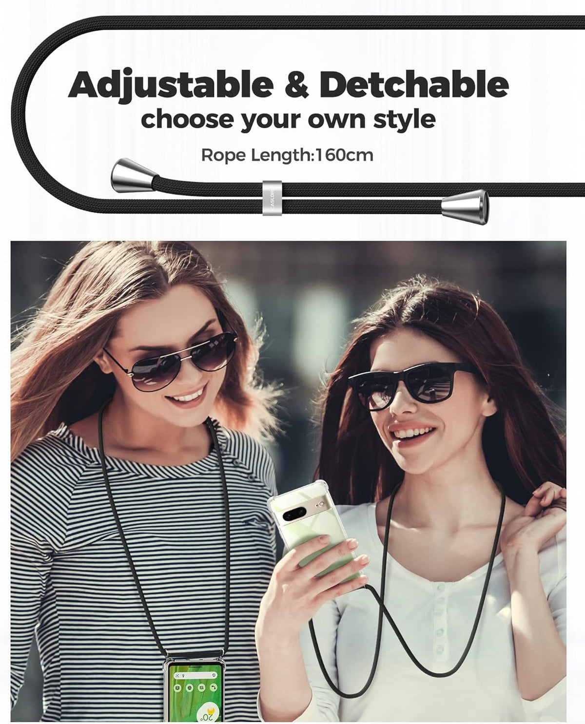 Google Pixel 7 Hülle - Transparent - Silikon-Backcover mit Handykette
