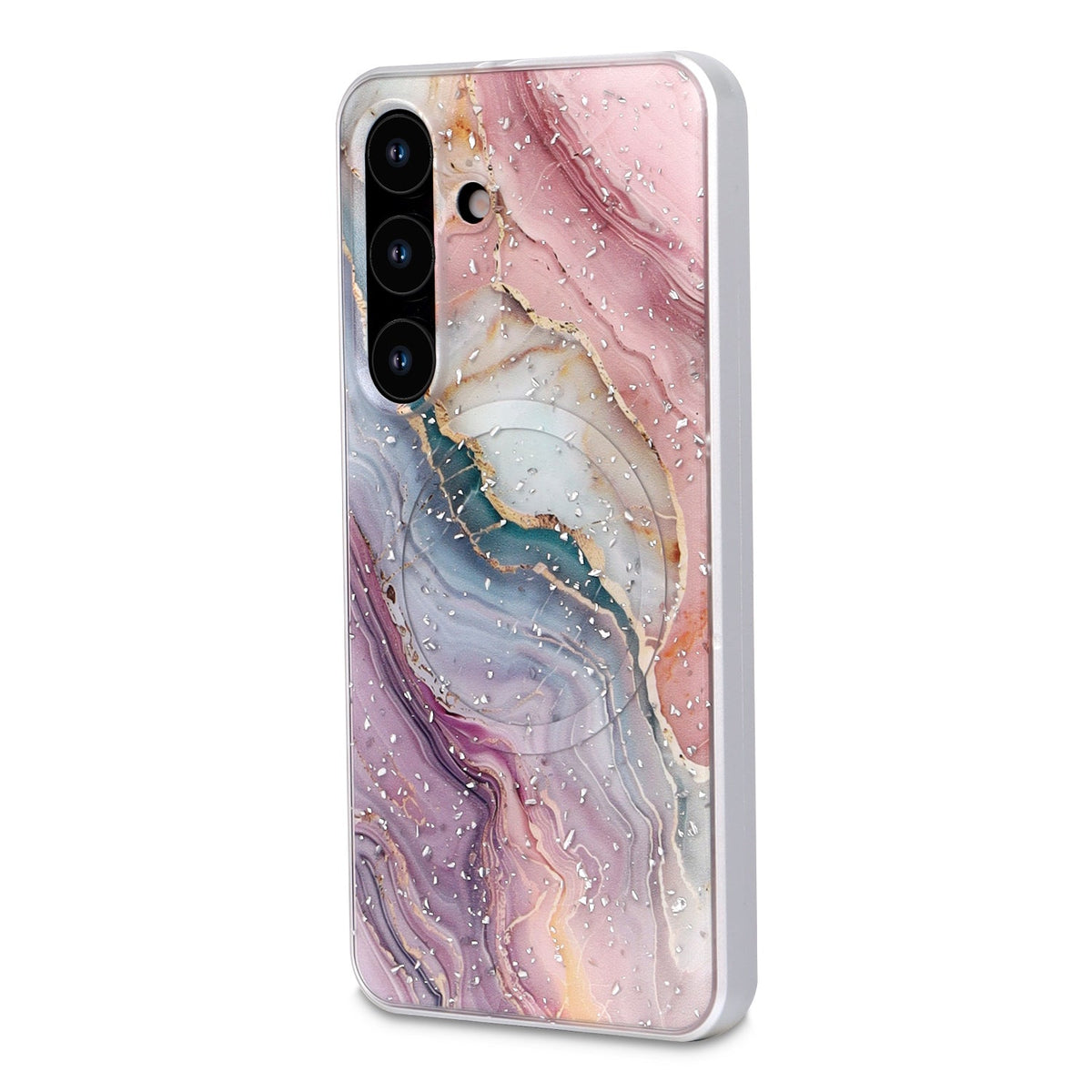 Samsung Galaxy S25 Plus Hülle - Rosa - Marmor MagSafe Backcover