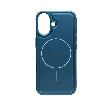 iPhone 17 Hoesje - Metallic Blauw - Matte Siliconen MagSafe Back Cover