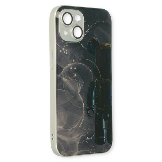Apple iPhone 14 Case - Black - Silicone Marble MagSafe Back Cover