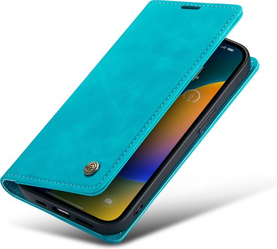 Apple iPhone 14 Pro Hoesje - Azure Blue - Dunne Bookcase