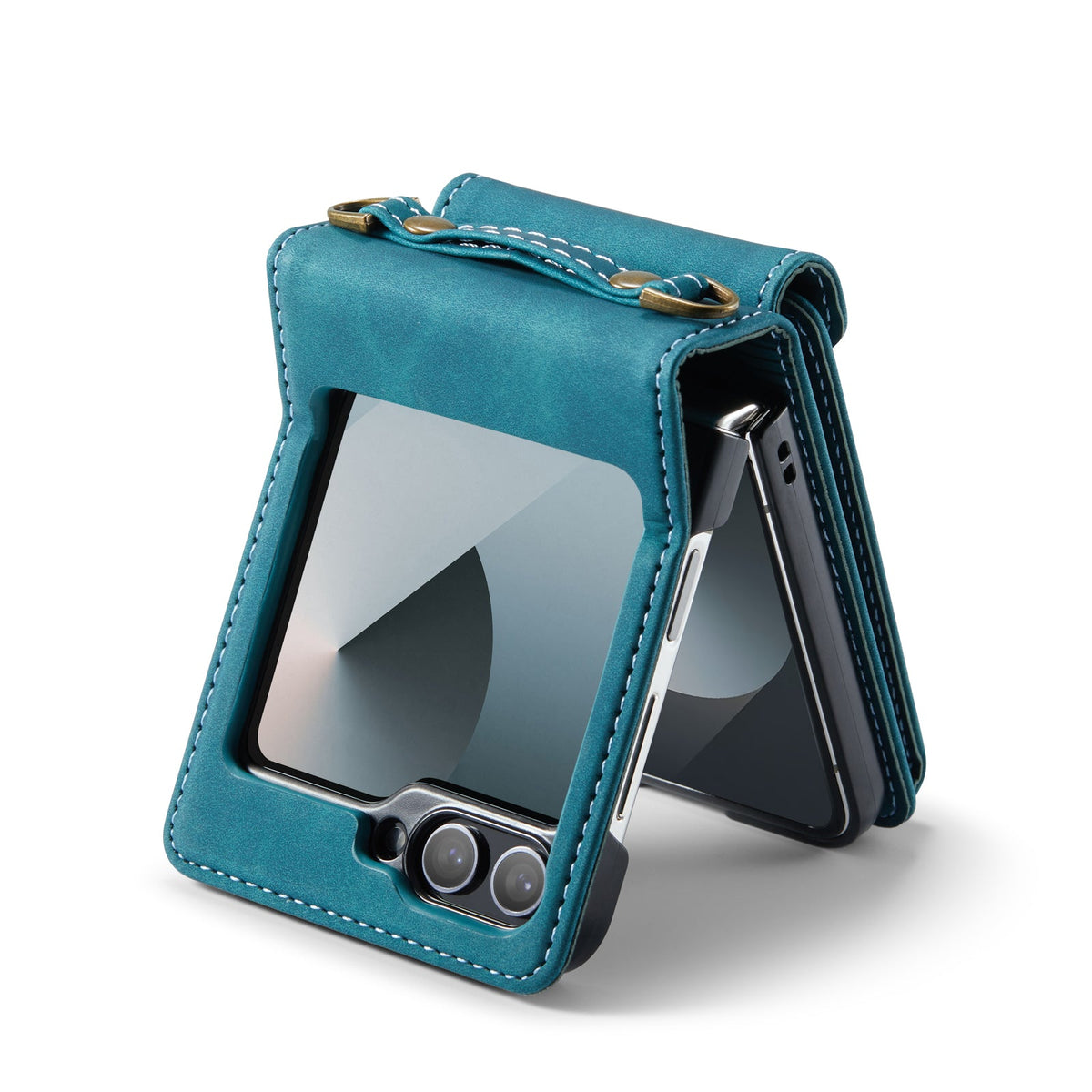 Samsung Galaxy Z Flip 7 FE Hoesje - Emerald Green - Bookcase met Telefoonkoord