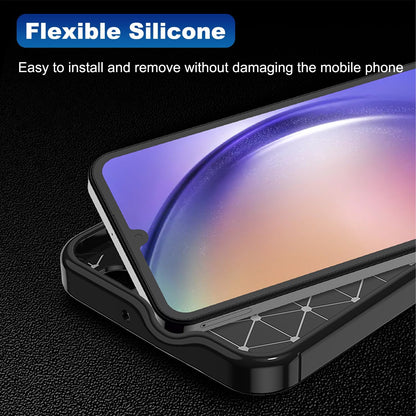 Samsung Galaxy A25 Hoesje - Zwart - Carbon Back Cover